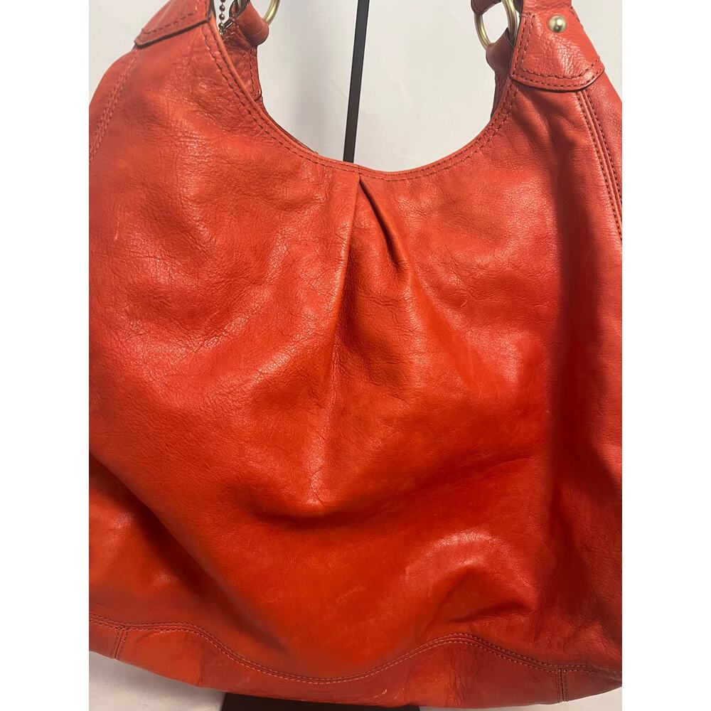 Coach Orange Leather Hobo Bag Large Slouchy Vintage Shoulder Bag - Picture 6 of 9
